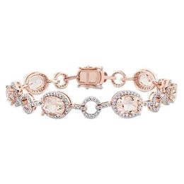 Hot Selling 925 Sterling Sier Morganite Jewellery Gold Plated Morganite Bracelet