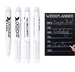 2021 White Liquid Chalk Pens Marker For Glass Windows Chalkboard Blackboard Wall Decal