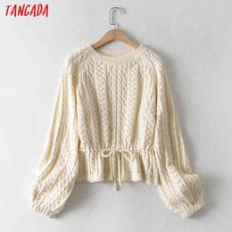 Women Fashion Elegant Beige Twist Knitted Sweater jumper O Neck Female Tunic Pullovers Chic Tops AI53 210416