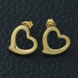 Stud Fashion Heart Stainless Steel Jewelry Earrings For Woman & Girl Gold Silver Color Party Gift
