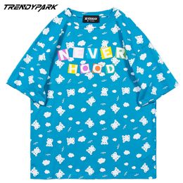 Men's T-Shirts Hip Hop Cute Little Bears Short Sleeve Streetwear Tshirts Fashion Punk Rock Tees Shirts Harajuku Casual Tops 210601