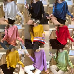 8 Colours M-4XL Oversized High Quality Cotton T Shirt Women Autumn Spring Long Sleeve Streetwear Basic Tshirts Ladies Sheer Tops X0628