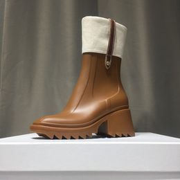 Hip Hip High Quality Winter Boots Women Betty Boots Pvc Platform Knee-high Tall Rain Snow Boot Black Waterproof Shoes Outdoor Rainshoes