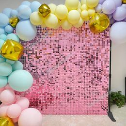 Party Decoration Rose Pink Colour Sequin Panel Wedding Background Custom Shop Window Glam/shimmer Wall For Po Booth Event