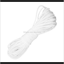 Notions Tools Apparel Drop Delivery 2021 3 Rolls Elastic Cord Waist Band White Trimming Sewing Dressmaking 4Mm 9Sj4J