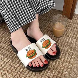 Slippers Ladies Slides Sandals 2021 Summer Comfort Sapatos femininos Amigos impressos moda harajuku para mulheres