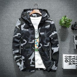 Men's Camo Jackets Spring Autumn Casual Coats Hooded Jacket Camouflage Fashion Male Outwear Brand Clothing 5XL 220301