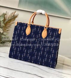 2024 High Quality 1854 Handbag Women's Large 35cm Tote Bags 57396 Handle Purse Women Blue Shopping Shoulder Bag