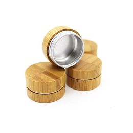 Recycled Eco Skin Care Biodegradable Bamboo Cosmetic Jar Aluminum Lid Bamboo Cream Jar bamboo Aluminium Inner 10g Storage Bottles 238c