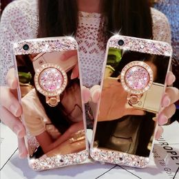 10Pcs Hot Bling Mirror Cases For iPhone 11 Pro Max XR XS Max 8 7 6 6S Plus SE 2 Diamond Crystal Kickstand Holder With Stand Capa