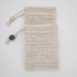 10*13cm Cotton Linen Soap Bag Scrubbers Beam Mouth Type Environmental Protection Handmade Foaming Net FHL413-WY1593