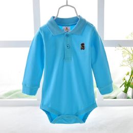 Longa manga Bebê Boysuits Bodysuits Top Quality 6-24month Bebé Roupas de moda camisa para bebê macacão 210413