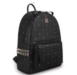 Leather student travel Backpack High Quality men women rivet famous handbag Designer Girl boy Fashion School Bags