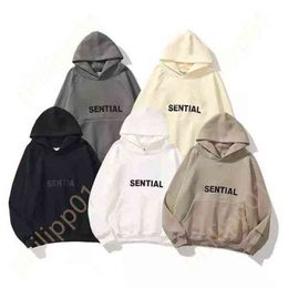 Men's Hoodies Sweatshirts 22ss Mens Women Designer Ess Hoodie Sweater Streetwear t Shirt Loose Lovers Luxury Goose Canada Jackets Pa of Ow White Fog Hoodi