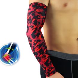 Men Sports Running Cycling Arm Sleeves UV Sun Protection Cuff Cover Quick Dry Breathable Fitness Safety Protective Sleev Elbow & Knee Pads