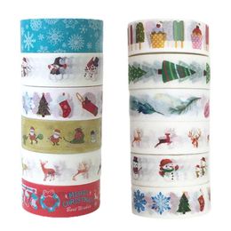 -Стены наклейки 6 Rolls Рождественские праздничные васильные ленты DIY Scrapbooking Masking Appive Paper для упаковочных проектов по укладке подарков Проекты.