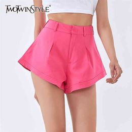 solid color ruched for female shorts high waist slimming loose beach style women's sexy short fashion 210521