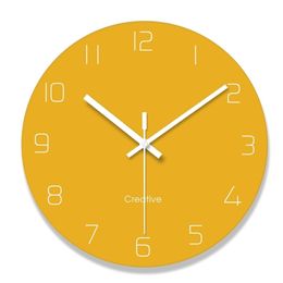 Creative Nordic Solid Colour Simple Wall Clock Fashion Glass Watch Home Office School Decoration Fun Gift Dropshipping 210414