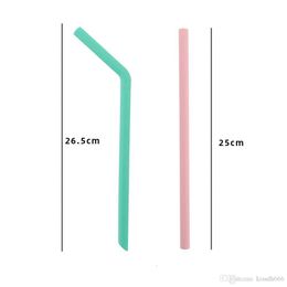 250pcs Portable silicone folding drinking straw set with box and brush reusable for outdoor travel kitchen bar