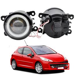 Fog light 2 pcs Styling Angel Eye LED Lens Front Bumper Lamp 12v H11 with for Peugeot 207 CC Hatchback Estate 2006-2012