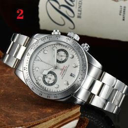 2024 high quality luxury mens watches Five-needle All Dial working With calendar function quartz watch Fashion Brand Wristwatches Steel Strap