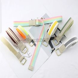 All-match Striped Canvas Belts For Women Men Simple Colourful Casual Decorative Waist Belt Unisex Korean Style Stripe Belt