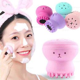 Make up Brush Face Cleansing Octopus Shape Silicone Pore Cleaner Exfoliator Blackhead Remover Soft Scrub Washing 0311