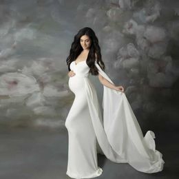 Sexy Shoulderless Maternity Dresses For Photo Shoot Long Fancy Pregnancy Dress Chiffon Women Pregnant Maxi Gown Photography Prop X0902
