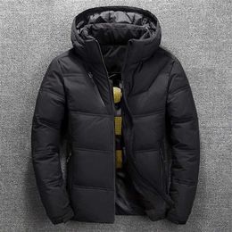 Winter Down Coat Men's Thick Warm White Duck Parkas Jacket Men Snow Parka Overcoat Windbreaker Hooded 211214