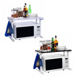 Microwave Oven Rack Storage 2 Tier Stand Holder Kitchen Counter Organiser Shelf Rack Bar For Home Office