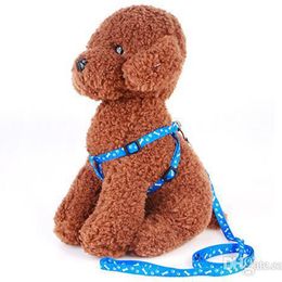 200pcs Teddy Dog Collars & Leashes Size 1.0*120cm Harness Leash Pets Necklace Rope Tie Collar Nylon Printed Adjustable Pet Supplies Accessories Puppy Animal Strap DHL