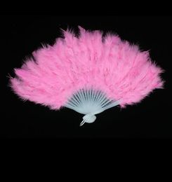Elegant Folding Feather Fan Halloweens Partys Stage Performances Craft Fans Christmas Halloween Party Supplies 8styles