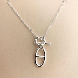 S925 silver pendant necklace with OL Clasp design for women wedding jewelry gift has box PS3151