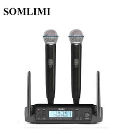 SOM GLXD4 High Quality Professional Dual Wireless Microphone System stage performances Dynamic 2 Channel 2 Handhelds