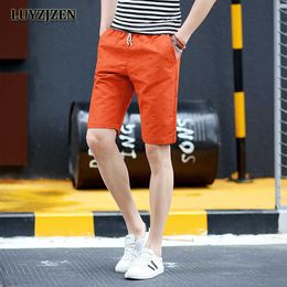 Cotton Shorts Men Summer Beach Men's Fashion Clothing Elastic Band Homme Casual Brand Short Trousers High Quality 6B0 210714