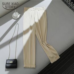 Casual Women's Ankle-length Straight Suit Autumn Korean High Waist Harem Radish Pants Fashion Trousers 7564 50 210417