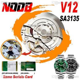 N V12 SA3135 Automatic Mens Watch Ceramics Bezel Green Dial 904L OysterSteel Bracelet Super Edition Correct Shock Absorber Same Serial Warranty Card Puretime01 B2