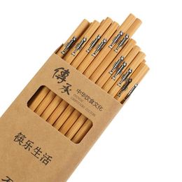 Chopsticks 10 Pairs Chinese Style Printed Bamboo Gift Box Set Kitchen Tableware Dinnerware