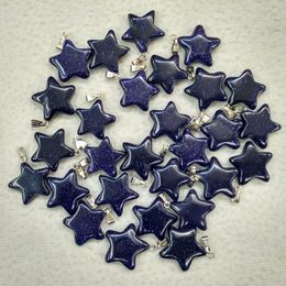 blue sand crystal Five Point Star shape charms pendants for DIY Jewellery making Wholesale