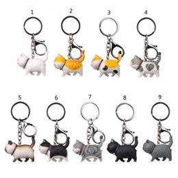 Fashion Cute Cat Pendant Key Chains Women Men 3D Lovely Simulated Cat Keychain Handbag Bag Purse Pendant Charms Key Holder G1019