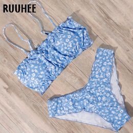 RUUHEE Tie Dye Bandage Bikini Swimwear Women Swimsuit Butterfly Bikini Set 2021 Bathing Suit Maillot De Bain Femme Beachwear Y0820