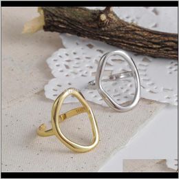 Band Drop Delivery 2021 Hiphop/Rock Metal Geometry Ellipse Punk Rings Opening Index Finger Accessories Hollow Joint Tail Ring For Women Jewel