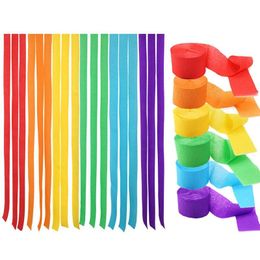 Party Decoration Coloured Crepe Paper Roll Set Origami Crinkled DIY Craft Scrapbooking Flowers Gift Wrapping Wedding Decorations