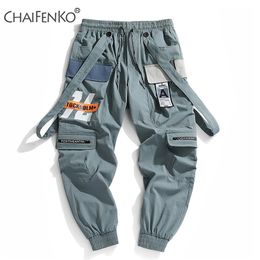 CHAIFENKO Jogger Leisure Sports Trousers Men Hip Hop Streetwear Beam Foot Cargo Pants Fashion Printing 210715