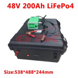 Power 48V 200Ah 250Ah 180Ah LiFepo4 lithium battery pack with BMS for 8000w motorhome electric car solar energy+10A charger