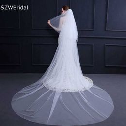 New Arrival White Ivory Wedding veil Two Layer Cut Edge Cheap Novia accesorios Bridal Veils Welon Bridal headwear Mariage X0726