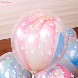 10Pcs/Pack 12 inch Double Layer Agate Balloons Wedding Ballon Happy Birthday Baby Shower Wedding Decoration Kids Party Supplies