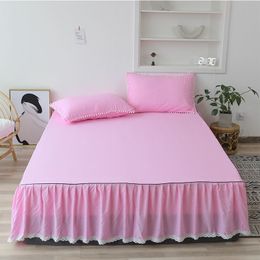 Minimalism Bedspread Match with Decoration Style Simple Style Bedroom Bed Skirt Bed Sheet ( No Include Pillowcase ) F0058 210420