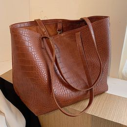 2 Sets Damen-Handtaschen mit Steinmuster, weiches Leder, Tragetaschen für Damen, 2021, Luxus-Designer-Damen-Umhängetasche mit Top-Griff