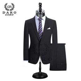 DARO 2020 Men Suits Blazer With Pants Slim Fit Casual One Button Jacket for Wedding DR8158 X0909